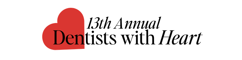 13th Annual Dentists with Heart logo with a red heart